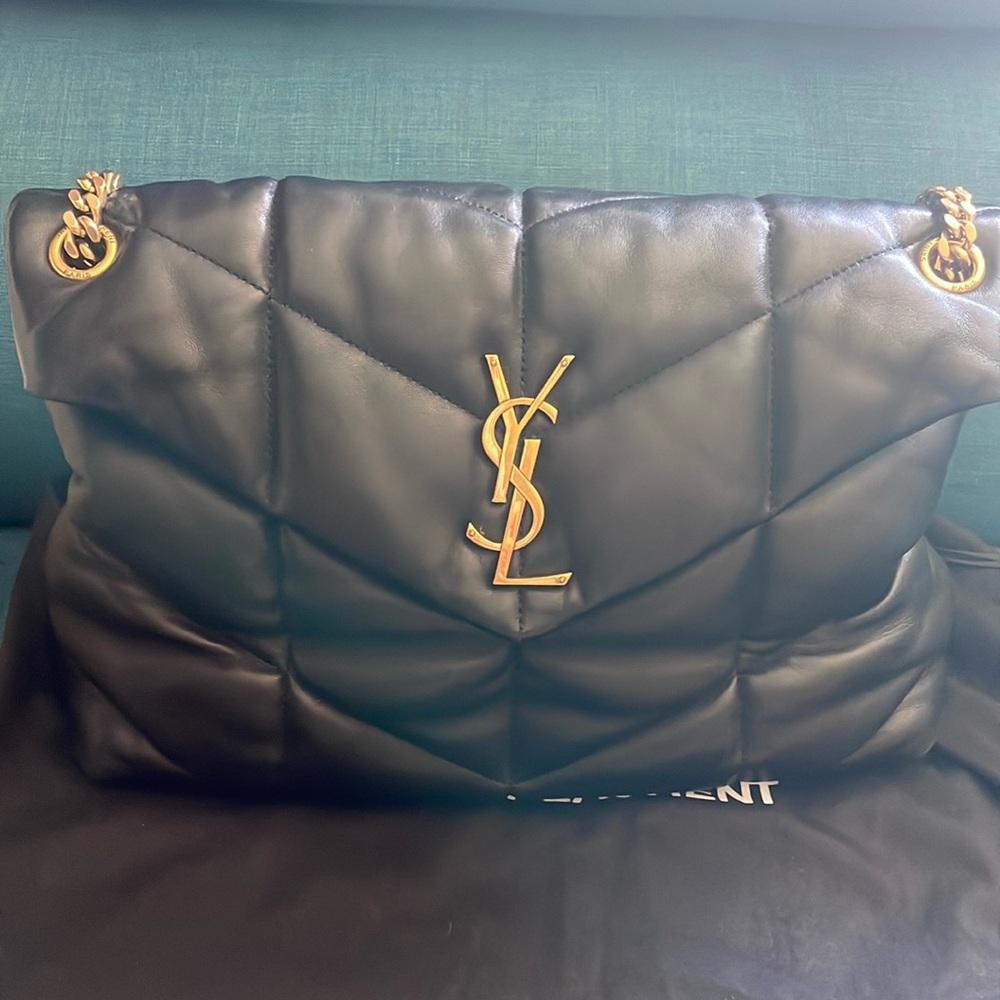 Authentic black Saint Laurent Lou Lou Puffer medium size with dust bag